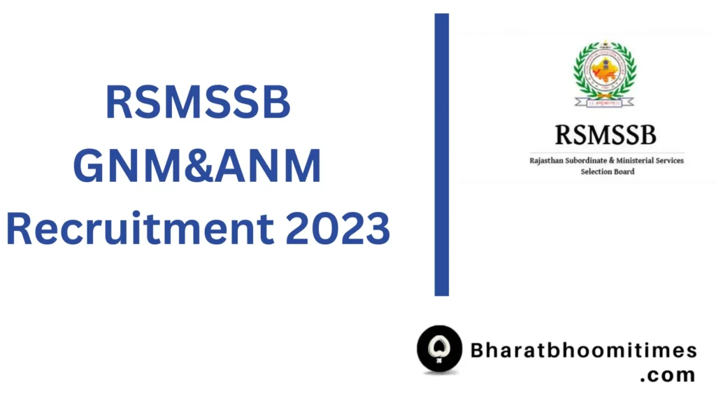 Rajasthan RSMSSB Female Health Worker ANM & Staff Nurse GNM