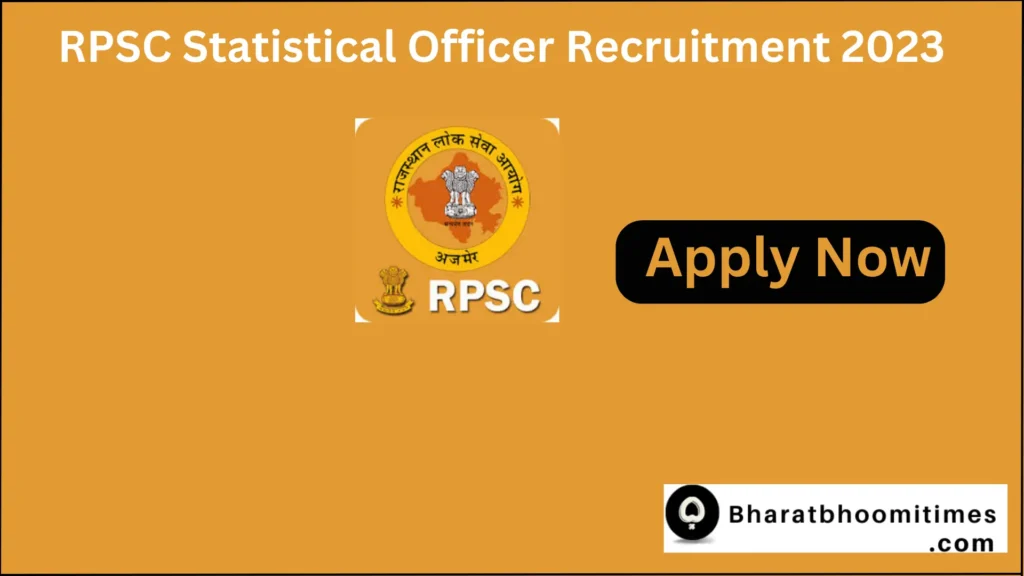 RPSC Statistical Officer Recruitment 2023