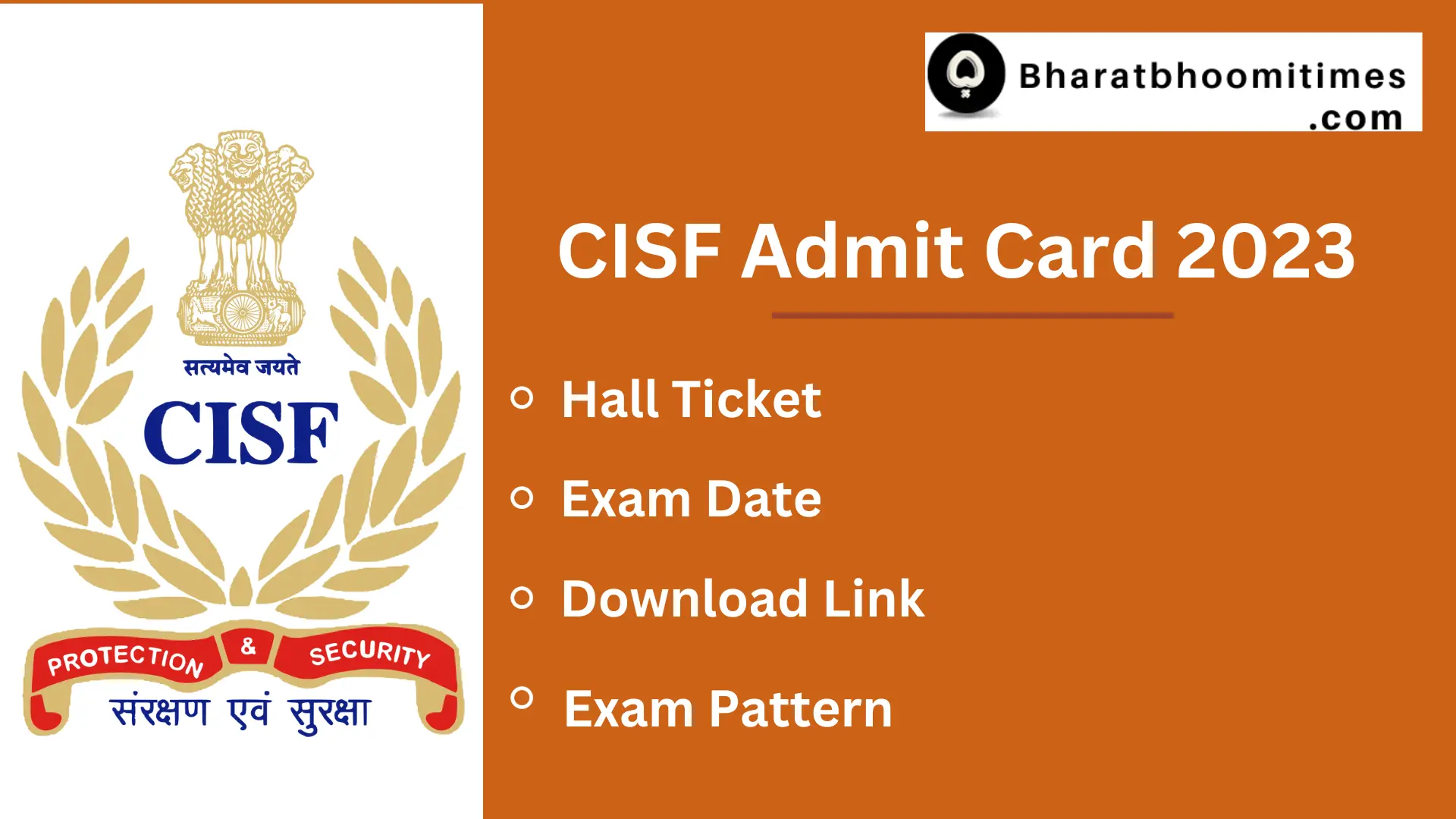 CISF Admit Card 2023 For ASI Steno, Constable, Driver Download ...