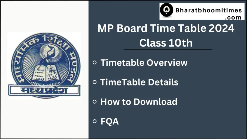 MP Board Time Table 2024