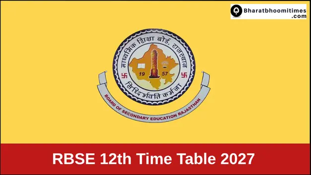 RBSE 12th Time Table 2027